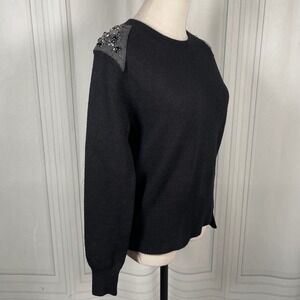 J.Crew Merino Wool Embellished Shoulder Sweater XS | Back Zip | Style‎ E1600